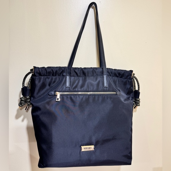 AUTHENTIC VERSACE black nylon tote Bag - Picture 3 of 17